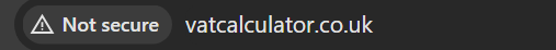 not Secure sign VATcalculator